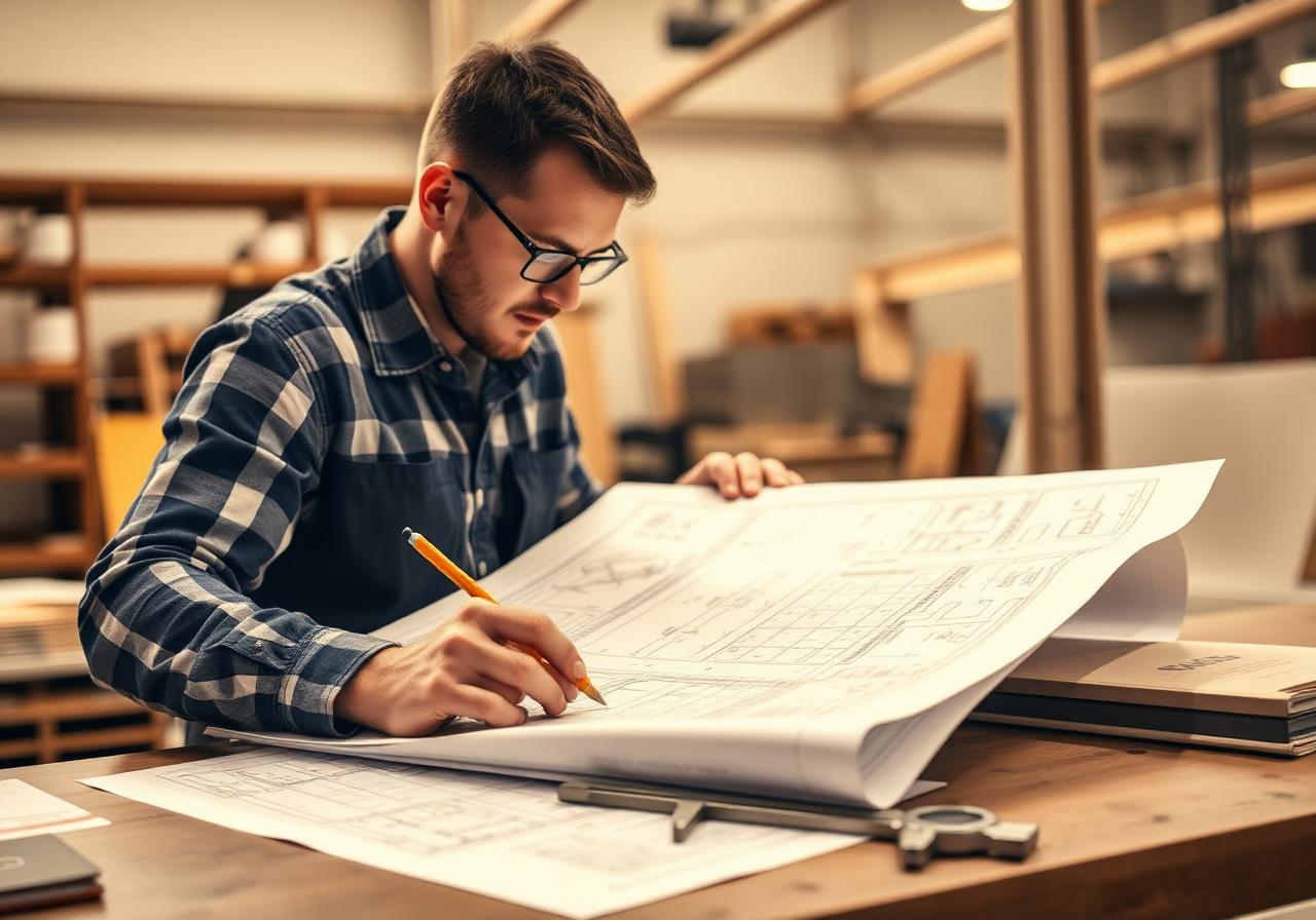 Engineer reviewing steel joist shop drawings
